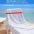 thumbnail image 2 of Beach Towel Bands (6-Pack), Portable Towel Bands for Beach Chairs & Cruise Chairs Pool Chair, Vacation Choice Beach Chair Towel Clips, Great Alternative to Beach Towel Clips, 2 of 4