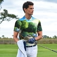 thumbnail image 4 of Lsque Bluey Pattern Golf Shirts for Men Dry Fit Print Moisture Wicking Performance Short Sleeve Polo Shirt-3X-Large, 4 of 7