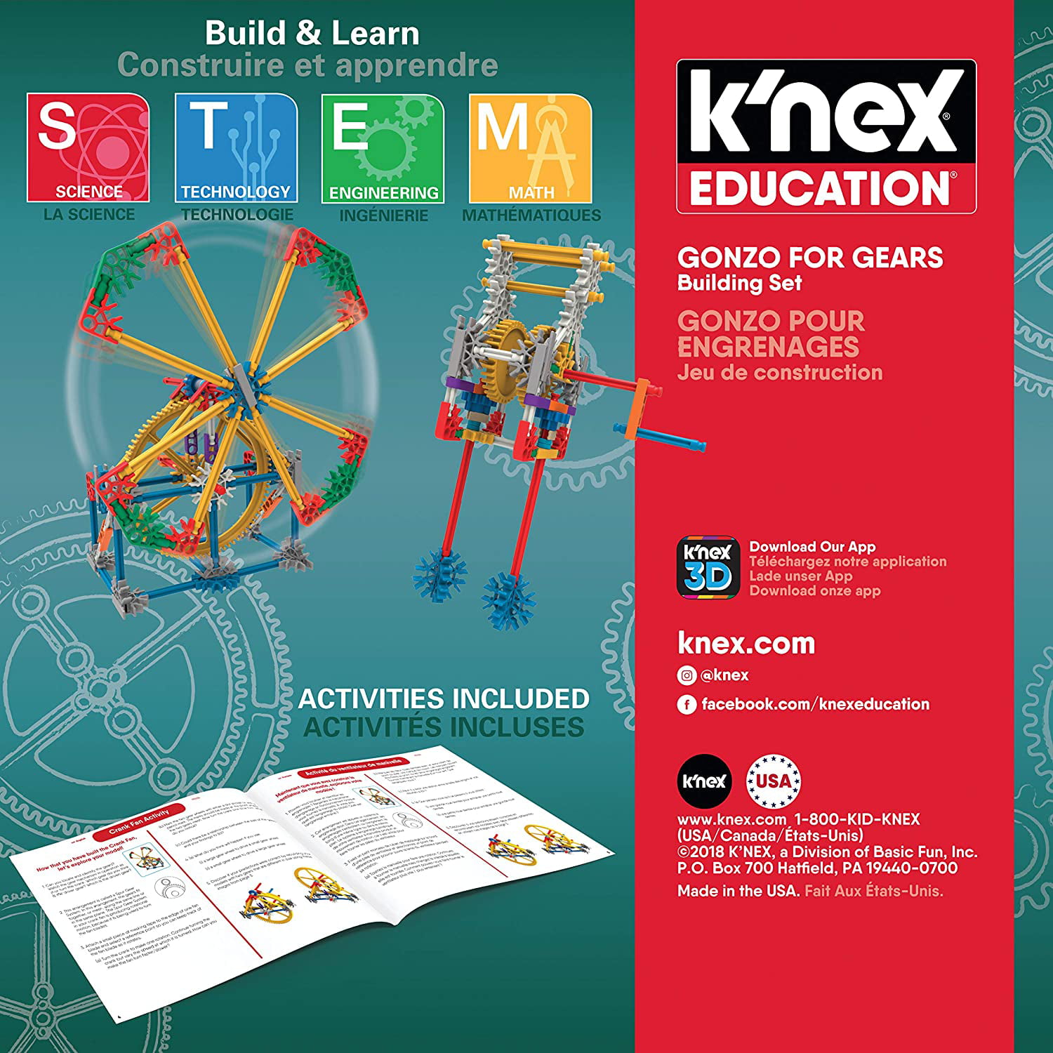 K 'NEX Gonzo for gears 198 pieces engineering education toy construction games 