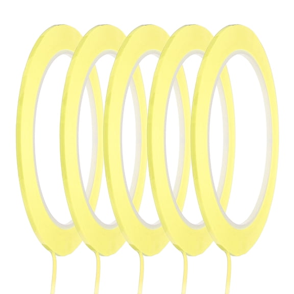 Whiteboard Tape Graphic Tape 1/16" Self Adhesive Chart Line Tape 72 Yard, Light Yellow, 5 Pack