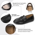 thumbnail image 4 of Ecetana Women's Leather Penny Loafers Slip-Ons Flats Business Dress Shoes Lightweight Walking Driving Shoes, 4 of 6