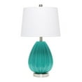 thumbnail image 1 of Elegant Designs Teal Creased Table Lamp with Fabric Shade, 1 of 6