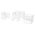 thumbnail image 2 of Siesta ISP132-WHI-CCH Mykonos 4 Person Lounge Set with Sunbrella Charcoal Cushion - White, 2 of 4