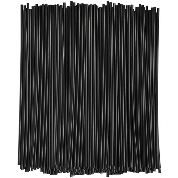 [500 Bulk Pack] 5 Inch Plastic Sip Stirrers/Straws - GIXUSIL Plastic Coffee Stirrers | Disposable Stir Sticks for Coffee & Cocktail - Black
