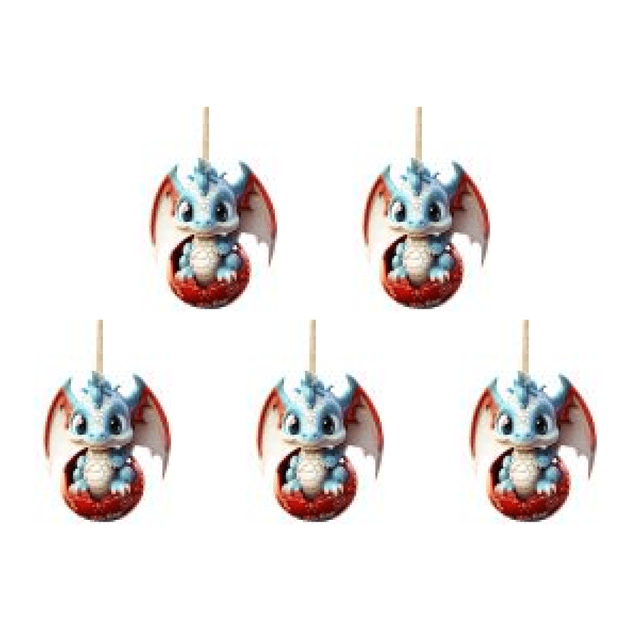 Árbol de Navidad 2D Decoración acrílica 8 cm Huevo de dragón Colgante Colgante Regalo (F)