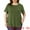 Army Green, variant on DARING DIVA Women's Plus Top Round Neck Side Split Hem T-Shirts 2X Pink