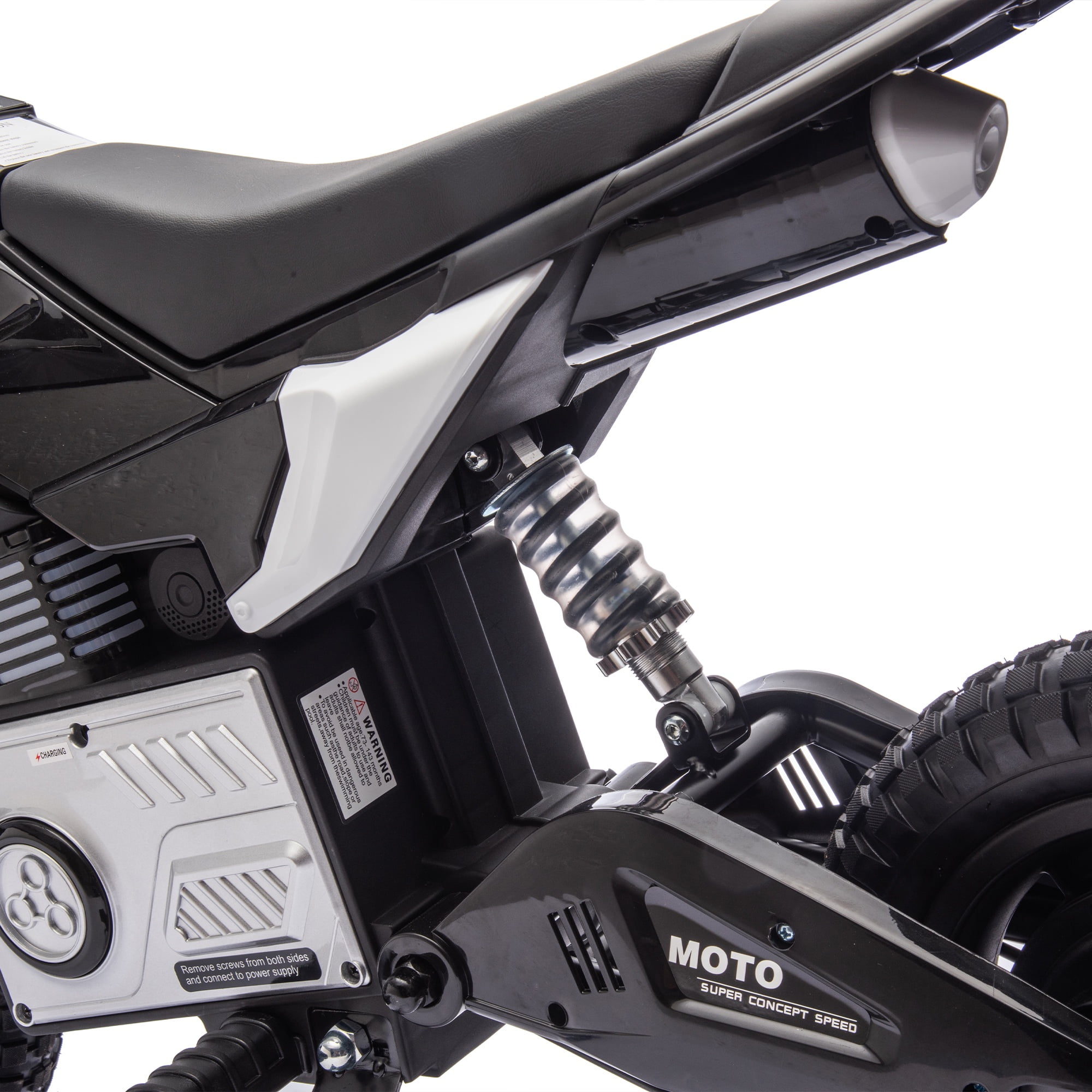 24V Electric Dirt Bike, 200W Powered Electric Ride on Toy with Key Switch, Throttle, Brakes, Bluetooth, Music, Horn, Electric Motorcycle Speed Up to 9.38 MPH, Off Road Motocross for Boys Girls 5-15