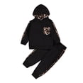 thumbnail image 1 of Gibobby Conjunto 2PCS para bebé niña Niños pequeños, bebés, niñas, camisetas de manga larga, sudadera, pantalones con estampado de leopardo, conjunto de 2 uds.(Negro, 2-3 Años), 1 of 5