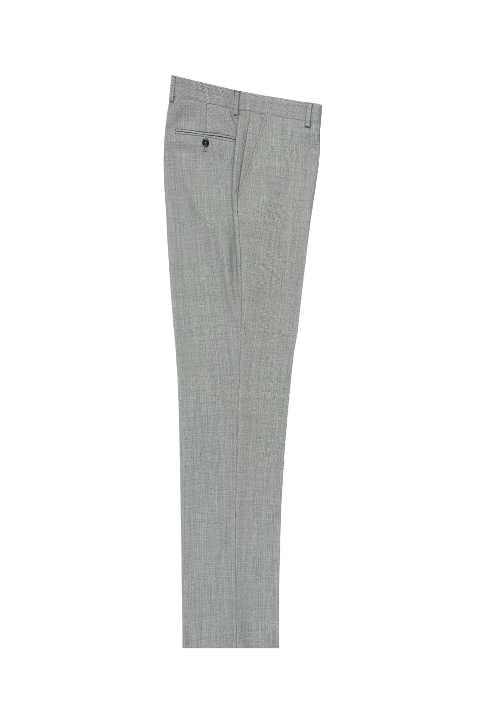 Light Gray Birdseye Flat Front, Pure Wool Modern Fit Dress Pants by Tiglio Luxe Tig1018, Men's, Size: 46