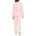 thumbnail image 4 of INSPIRE CHIC Women's Winter Flannel Pajama Sets Long Sleeve Loungewear L Heart Printed Pink, 4 of 8