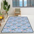 thumbnail image 3 of Coolnut Area Rug Watercolor Pink and Blue Flowers Nursery Rug Floor Mat Kids Playing Mat 7' x 5' (80 x 58 in) for Living Room Bedroom, 3 of 6