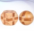 thumbnail image 3 of EeaseMX 2 piezas de divertidos juguetes intelectuales clásicos con cerradura de bambú Kong Ming Luban, juguetes de bloqueo, bola de ensamblaje IQ para el hogar (bloqueo de bola + tetracaidecaedro), 3 of 7