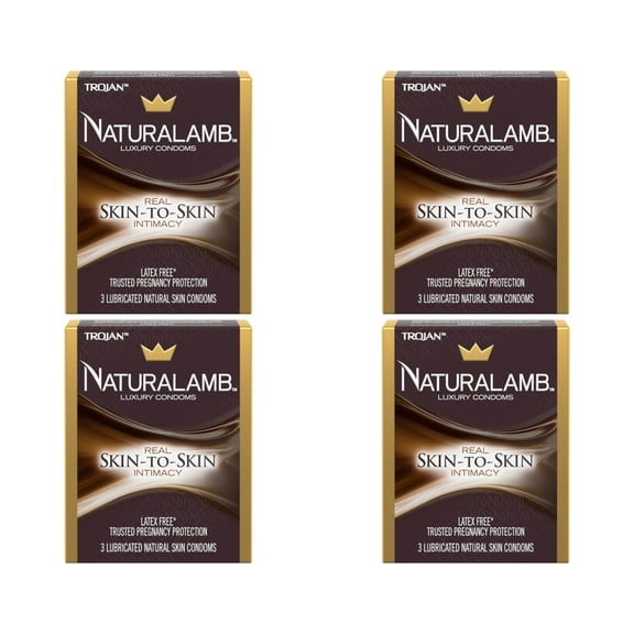 4 Pack - Naturalamb Natural Skin Condoms Lubricated 3 Each