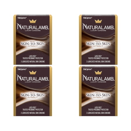 4 Pack - Naturalamb Natural Skin Condoms Lubricated 3 Each