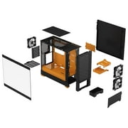 Fractal Design Pop Air RGB Black Orange Core TG ATX High-Airflow Clear Tempered Glass Window Mid Tower Computer Case