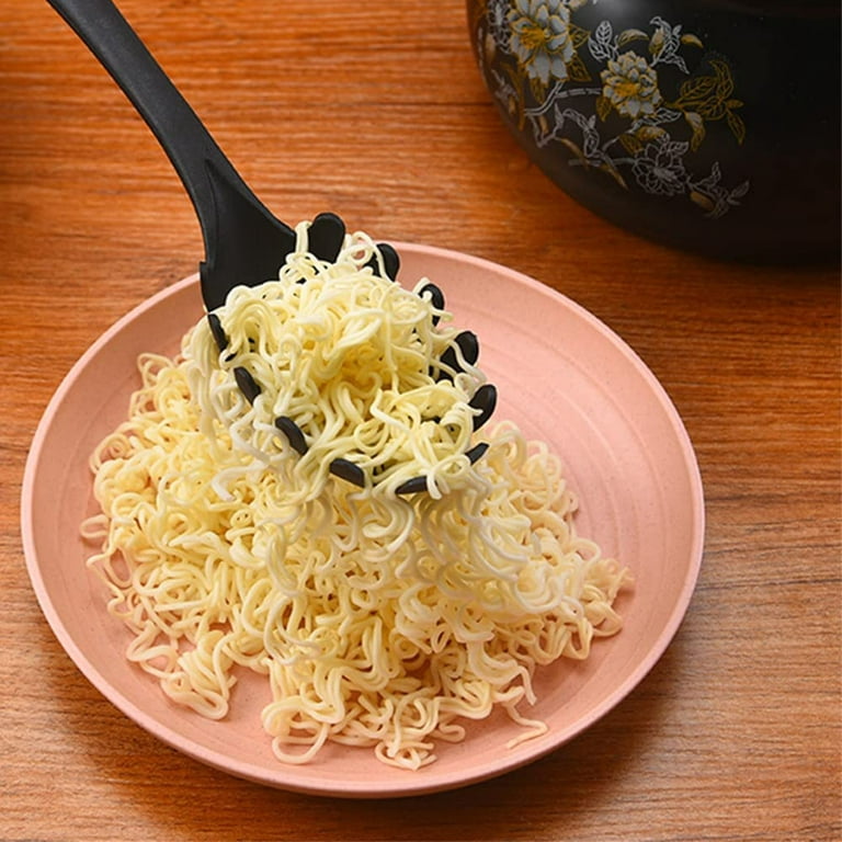 2pk Pasta Spaghetti Server Spoon Fork Scoop Kitchen Tool Utensil Noodle  Claw Blk