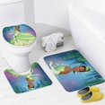 thumbnail image 4 of Juego de 4 cortinas de ducha de princesa y sapo con alfombrillas antideslizantes, tapa de inodoro y alfombrilla de baño, cortina de ducha impermeable con decoración de dibujos animados para baño con, 4 of 8