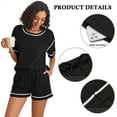 thumbnail image 3 of SHIBEVER 2 Piece Sets for Women Summer Casual Short Sleeve Crew Neck Top and Shorts Set Outfits for Women Clothing Sets Black M, 3 of 11
