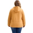 thumbnail image 4 of Abrigo de trench con capucha para mujer de tallas grandes GRACE & GRANDEUR, resistente al viento, con cierre de cremallera y botones, chaqueta de invierno con bolsillos 3X dorada, 4 of 4