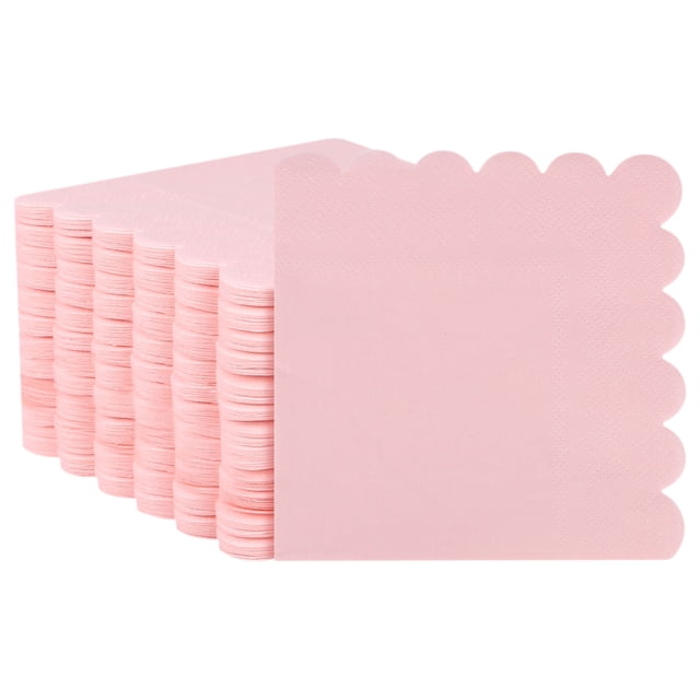 ColoMX 100 servilletas festoneadas: servilletas desechables festoneadas rosas, elegantes servilletas de papel para fiestas, baby showers, decoración de mesas y cumpleaños.