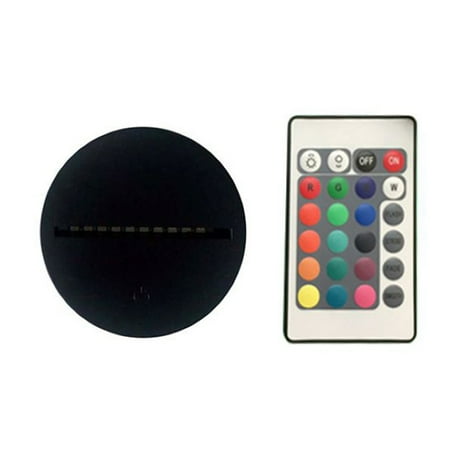 

Remote Control 3D Night LED Light Base Adjustable 7 Colors Decoration Illusion Lamp Holder Replacement