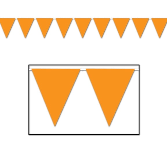 12 Pack Bulk Orange Party Pennant Banner
