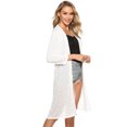 thumbnail image 5 of iClosam Women Cardigan Casual Hollow Knit Sweater Cardigans 3/4 Sleeve Tops, White, 5 of 7