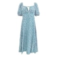 thumbnail image 4 of Plus Size Floral Print a Line Dress Women Casual Square Neck Flowy Comfortable Feminine Spring Summer Fall Boho Maxi Dress, 4 of 5