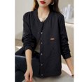 thumbnail image 3 of Chaquetas sólidas para mujer, chaquetas de béisbol de gran tamaño de estilo coreano, cárdigans rómbicos, abrigos de manga larga, ropa holgada de otoño para mujer, 3 of 4