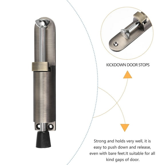 Yuangui Door Stop Holder Down Kick Kickdown Stopper Gate Locks Stops Adjustable Heavy Duty Loaded Spring Alloy Zinc Telescopic
