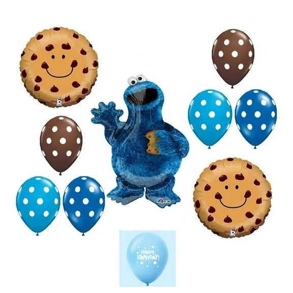 DalvayDelights Chocolate chip Cookie Multi-color Monster Party Balloons, 10 Count