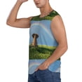 thumbnail image 3 of Lsque Elephant Dog Print Men's Cotton Blend Sleeveless Muscle Shirts (S-3XL)- Moisture Wicking, Odor Protection, UPF 30+,X-Large, 3 of 8