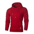 thumbnail image 1 of Gibobby Sudaderas de hombre Sudaderas con capucha para hombre atlética plisadas manga larga ligeras con capucha para entrenamiento(Rojo,XG), 1 of 4