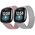 thumbnail image 1 of REQO Lot de 2 Bandes Métalliques Compatibles avec Fitbit Versa 3 / Fitbit Versa 4 / Fitbit Sense 2 / Fitbit Sense pour Femmes Hommes, Sangle Réglable en Acier Inoxydable de Remplacement pour Versa 3/ Fitbit Sense, 1 of 6