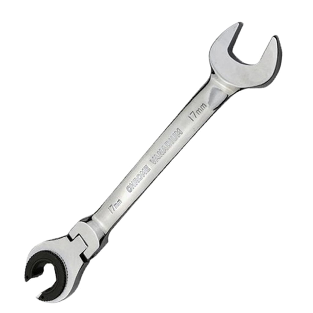 Tubing Ratchet Wrench Horn 72 Tooth Alloy Steel Repair Tool Open End 17mm 
