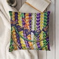 thumbnail image 3 of Throw Pillow Cushion Cover, Design with Hanging from Colorful Beads, Decorative Square Accent Pillow Case,Green Purple, 3 of 5