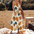thumbnail image 2 of Autumn Harvest Maple Leaves Thanksgiving Sleeveless Dress Woman Fashion Long Dresses Women's Summer Suit Dress Summer 2025 Women, 2 of 7