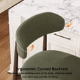 thumbnail image 3 of Counter Height Bar Stools - Set of 2, Upholstered Modern Barstools with Metal Legs, Green, 3 of 9
