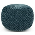 thumbnail image 1 of Pemberly Row Pouf Rond Bohème Contemporain en Tissu de Velours Sarcelle, 1 of 6