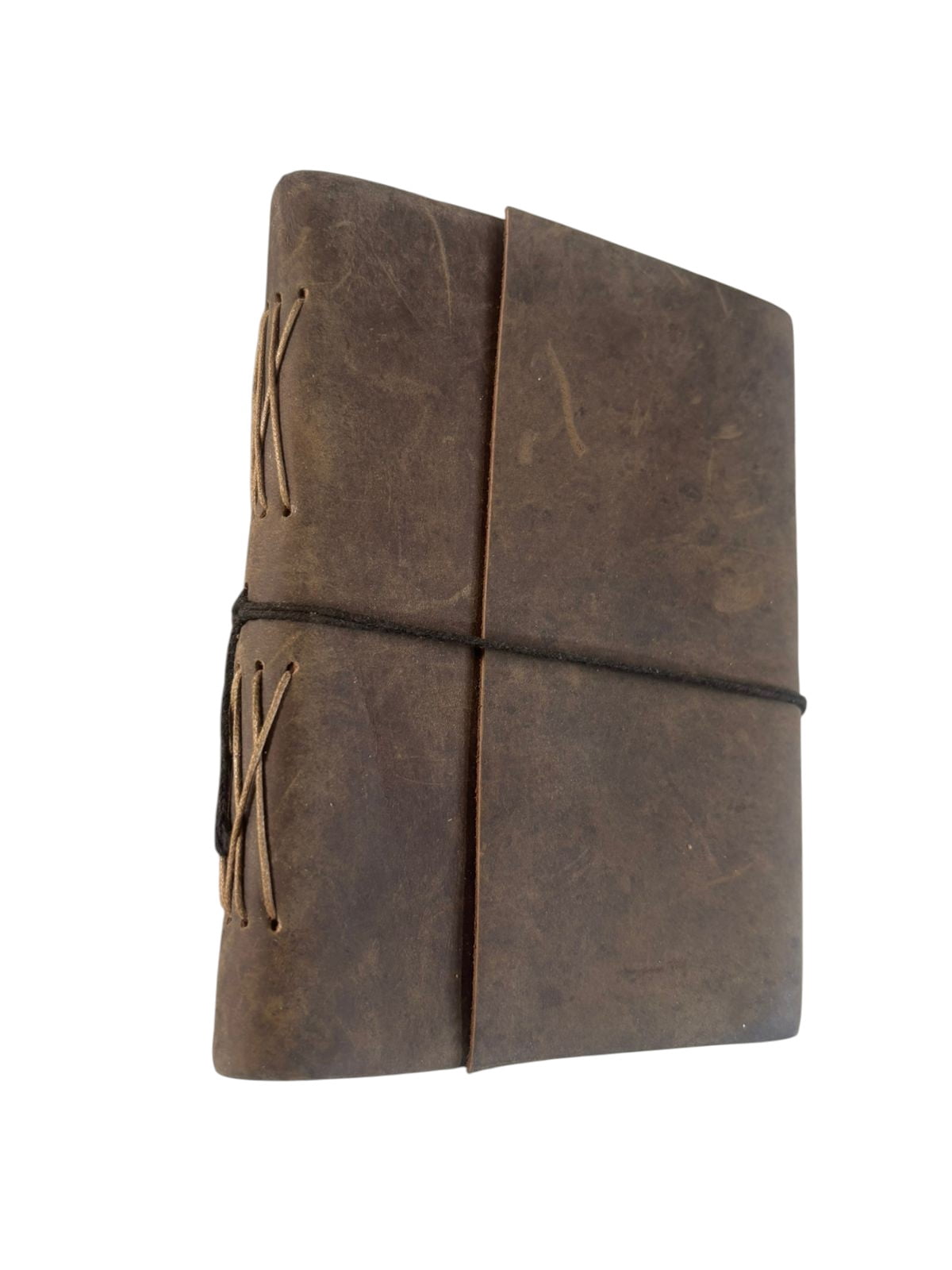 Handmade Leather Journal 5x7 Inches – Blank Drawing Paper Sketchbook, Vintage Leather Notebook with Elastic Closure, Rustic Diary Gift