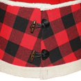 thumbnail image 4 of New Traditions - Collar para base de árbol de Navidad con diseño cuadro búfalo y cierre de botón - Negro/Rojo, 4 of 9