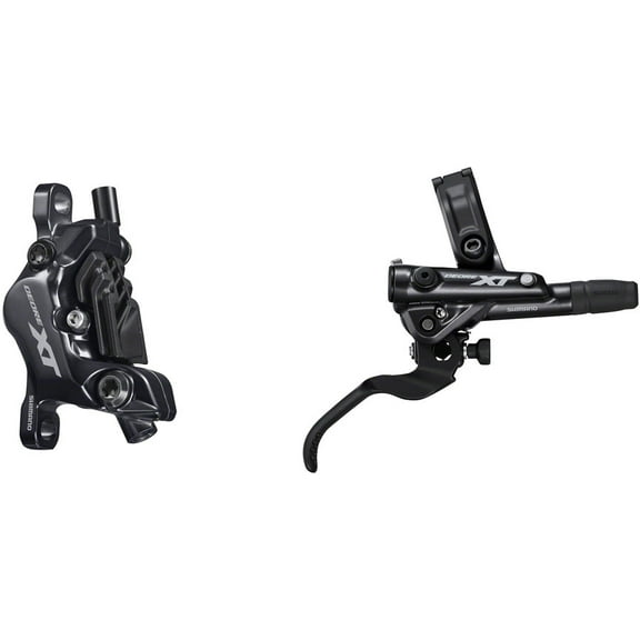 Shimano Deore XT BL-M8100/BR-M8120 Disc Brake and Lever - Rear, Hydraulic, Post Mount, 4-Piston, Finned Pads, I-SPEC EV