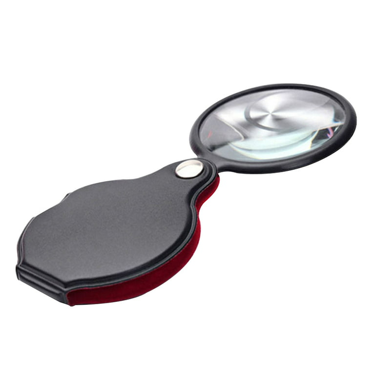 Poplock Magnifying Glass with Light, 5X Magnifying Lens, 2-Side Concave and Convex Magnifying Glasses for Close Work, Kids Class, Adults, and Gemstone
