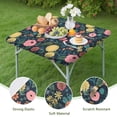 thumbnail image 4 of Pioneer Flower Floral Print Pattern Square Fitted Tablecloth with Elastic Edge,Square Table Cover,Washable Elastic Table Cover for Home Kitchen Party Decor 34"x34", 4 of 6