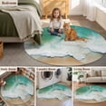 thumbnail image 6 of Area Rug 48in, Summer Ocean Beach Seaside Floor Carpet Living Room Rug, Sea Wave Ombre Seashore Non-Slip Welcome Mat Indoor Rugs for Bedroom Dining Room, 6 of 9
