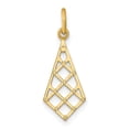 thumbnail image 4 of FJC Finejewelers 14 kt Yellow Gold Fancy with Rhodium Bright Cut Small Criss-Cross Charm, 4 of 6