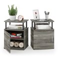 Furinno JAYA Utility Design End Table, Set of Two, French Oak Grey