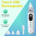 thumbnail image 3 of Electric Nasal Aspirator for Baby, Nose Aspirator for Toddlers, Waterproof Baby Nose Sucker, Nose Cleaner with 3 Silicone Tips, Adjustable Suction 5 Level, 3 of 7
