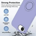 thumbnail image 6 of Compatible with iPhone 16e Case with Ring Kickstand Green, Phone Case for iPhone 16e Silicone Liquid with Soft Microfiber Lining Slim Shockproof Protective Cover (Purple), 6 of 14