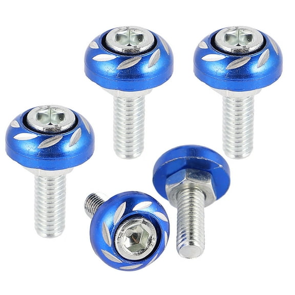 WHAMVOX Aluminium Alloy Screw 20Pcs for Motorcycle and Electric Vehicle License Plate Fastening in Blue